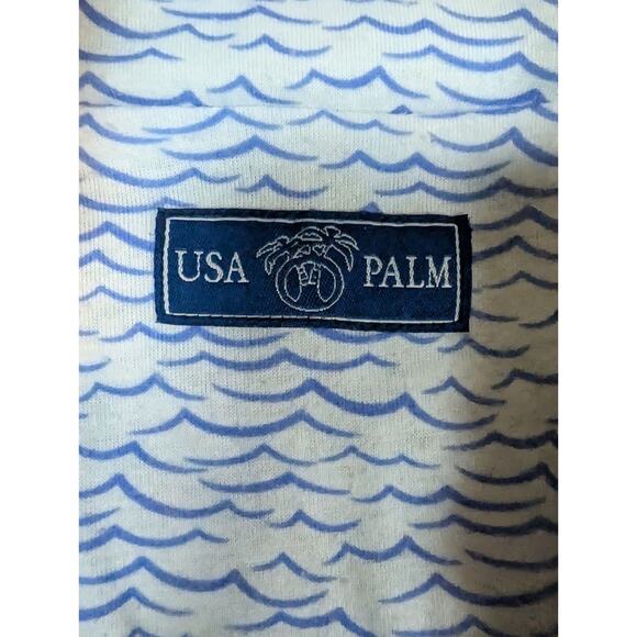 USA Palm Reversible Sherpa 1/4zip Grey Sherpa Wave Print Missing Tag (L) Mens - Picture 5 of 8